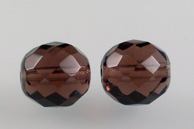 Fire Polished Faceted Beads Round 12 mm, Transparent Light Amethyst (20050), Bohemia Crystal Glass, Czechia 15119001