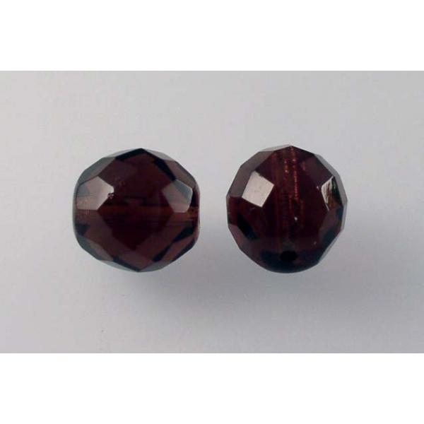 Faceted Round Fire Polished Beads, Amethyst (20060), Glass, Czech Republic
