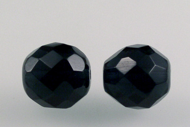 OUTLET 250g Round Faceted Fire Polished Beads, Transparent Dark Blue A (30330-A), Glass, Czech Republic