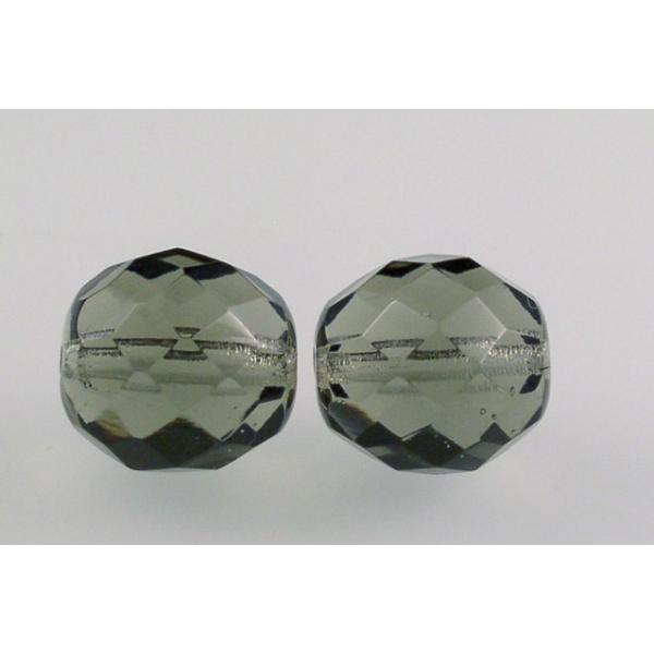 Fire Polished Faceted Beads Round 12 mm, Gray (40010), Bohemia Crystal Glass, Czechia 15119001