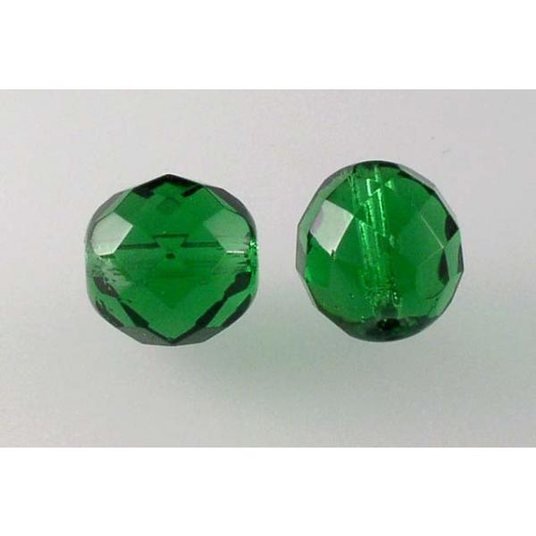 Fire Polished Faceted Beads Round 12 mm, Transparent Green (50230), Bohemia Crystal Glass, Czechia 15119001