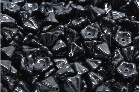 钟形花珠，黑色 (23980)，玻璃，捷克共和国
