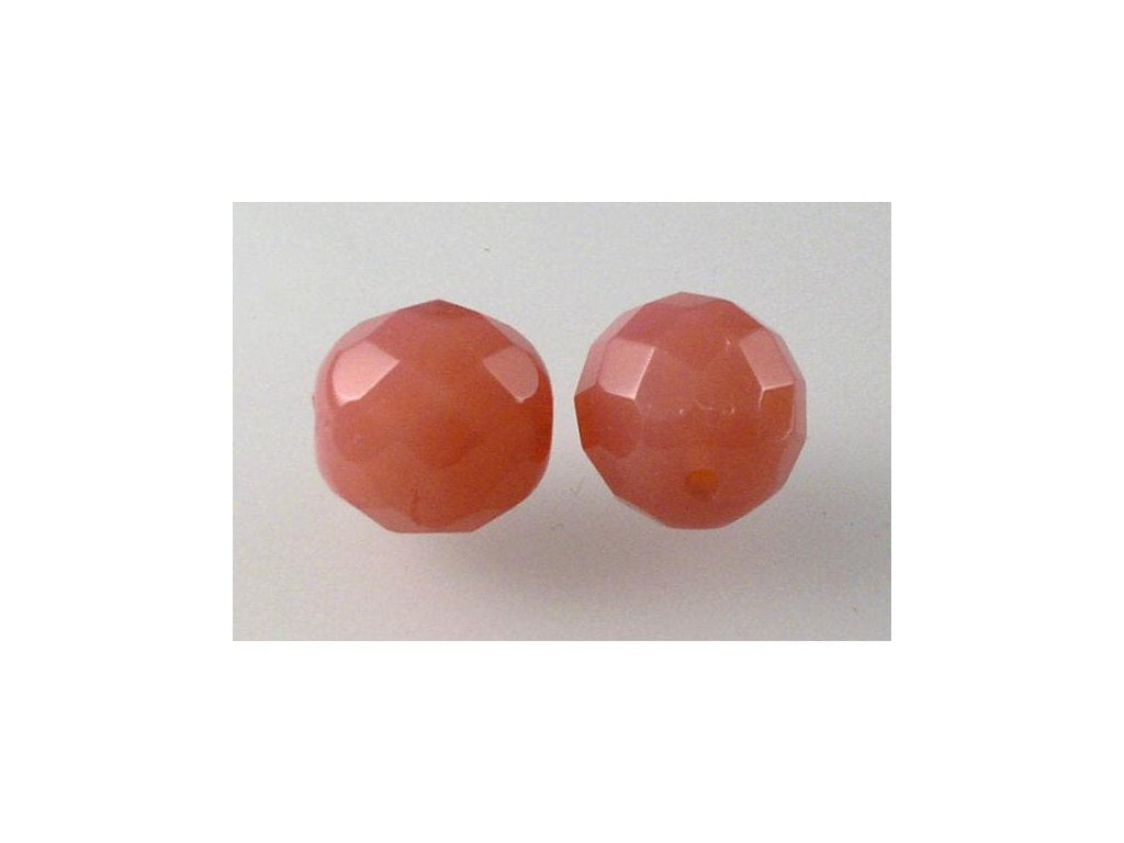 Fire Polished Faceted Beads Round Opal Pink Glass Czech Republic