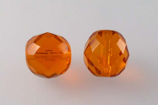 Fire Polished Faceted Beads Round 12 mm, Light Siam (90070), Bohemia Crystal Glass, Czechia 15119001