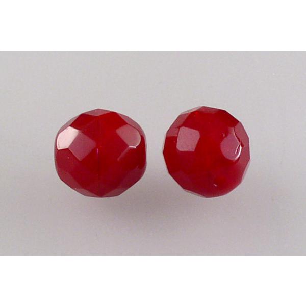 Fire Polished Faceted Beads Round 12 mm, Opal Red (91260), Bohemia Crystal Glass, Czechia 15119001