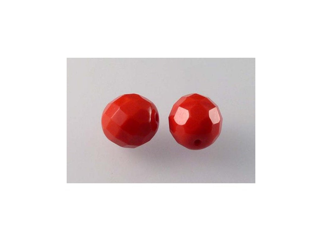 Fire Polished Faceted Beads Round Red Glass Czech Republic