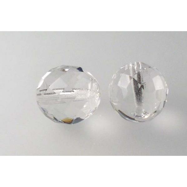 多面圆形火抛光珠，水晶（00030），玻璃，捷克共和国