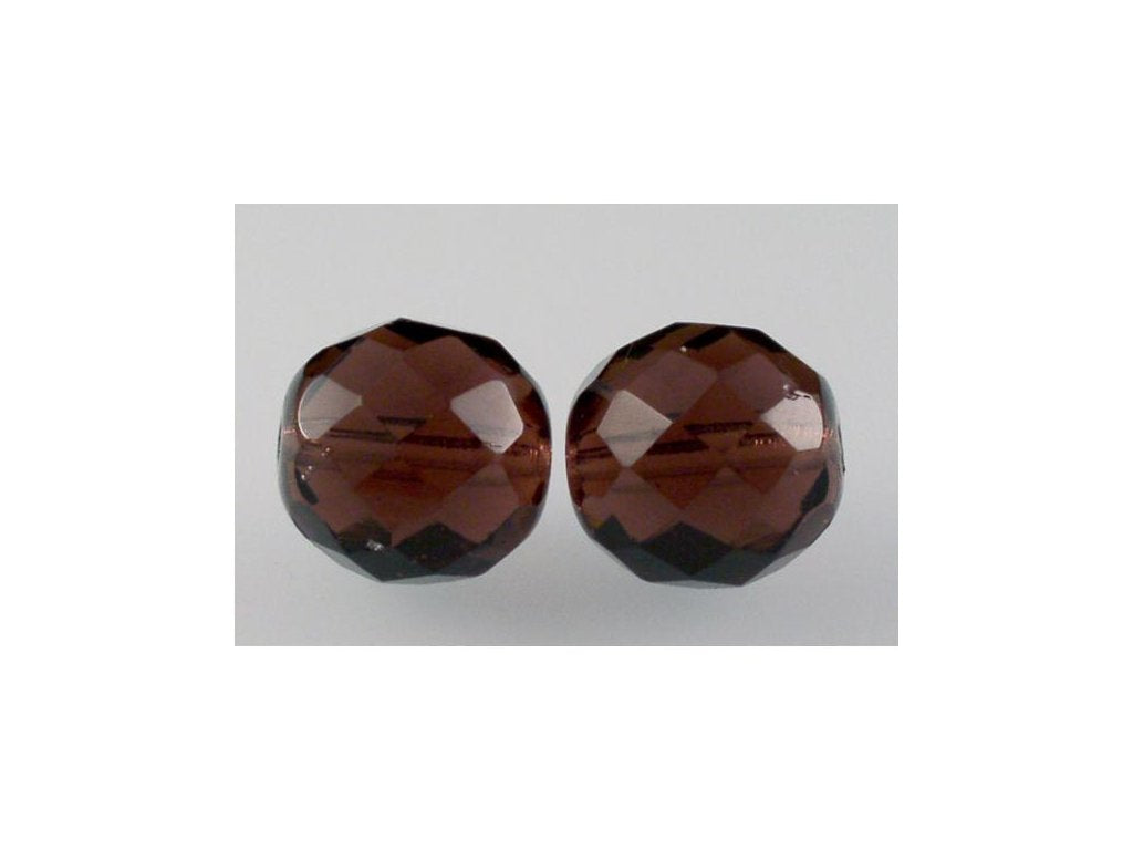 Fire Polished Faceted Beads Round Transparent Light Amethyst Glass Czech Republic