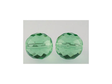 OUTLET 10 克刻面火抛光圆形，透明绿色（50510），玻璃，捷克共和国