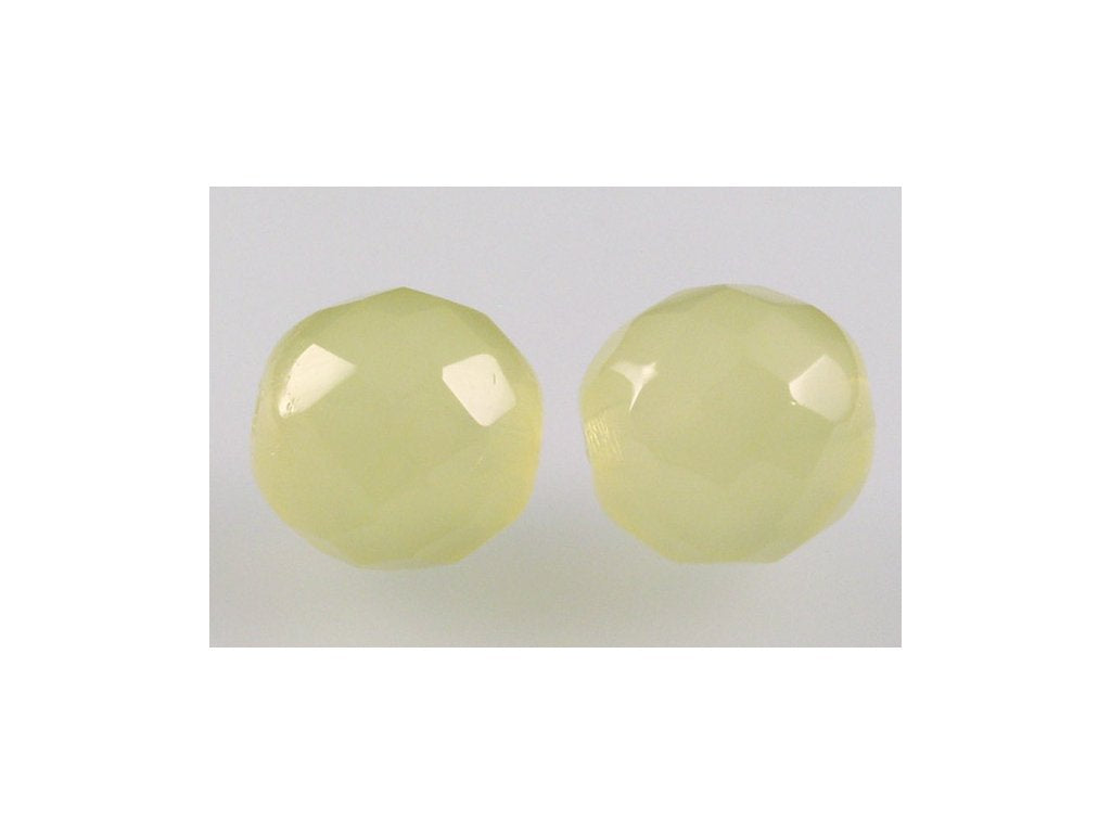 OUTLET 250g Round Faceted Fire Polished Beads, Transparent Yellow B (80020-B), Glass, Czech Republic