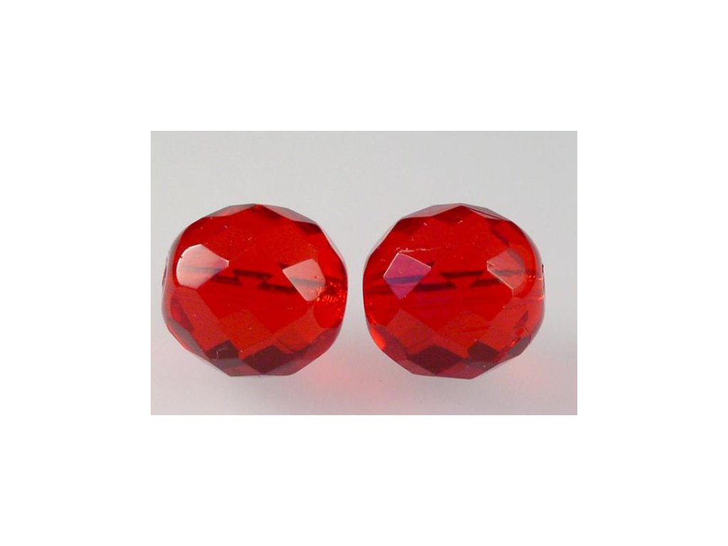 Fire Polished Faceted Beads Round Ruby Red Glass Czech Republic