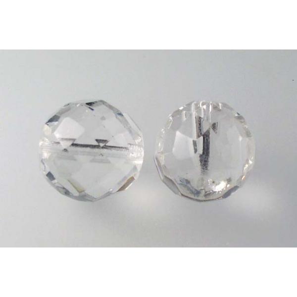多面圆形火抛光珠，水晶（00030），玻璃，捷克共和国