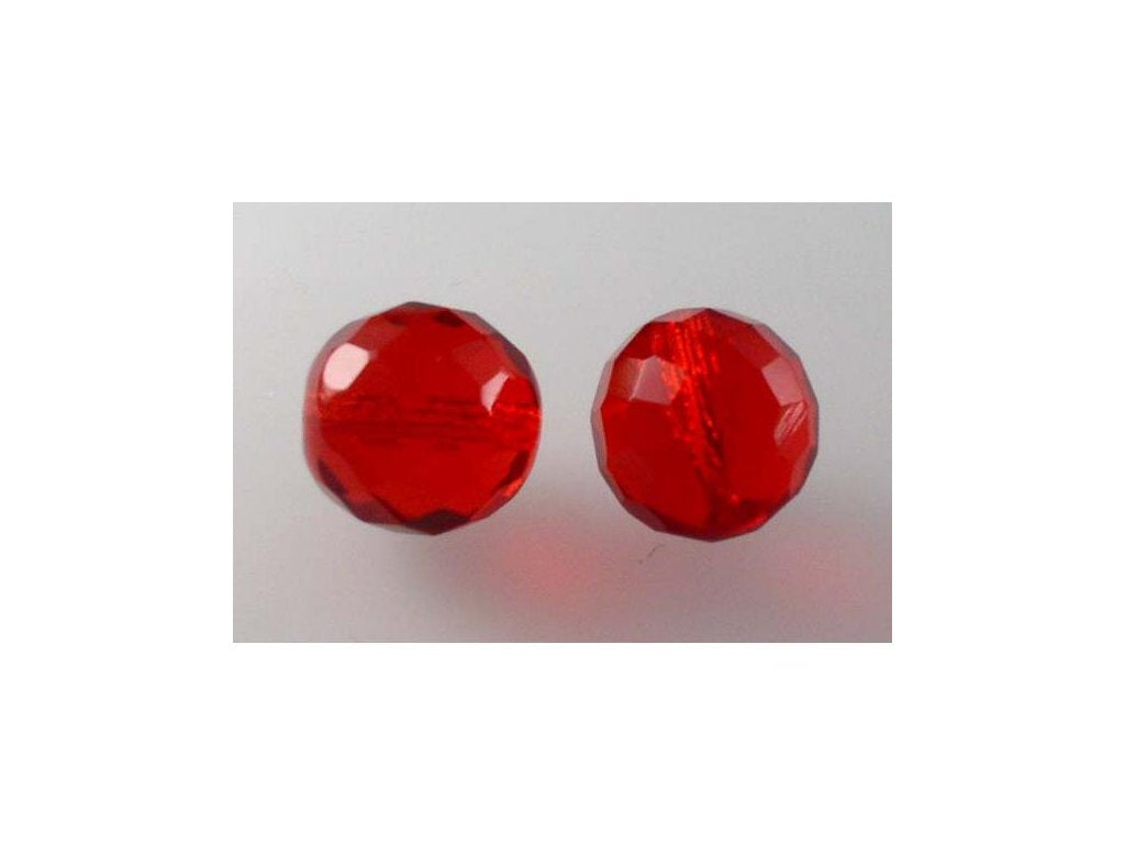 Fire Polished Faceted Beads Round Ruby Red Glass Czech Republic