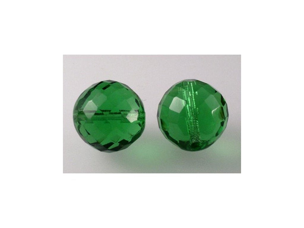 Fire Polished Faceted Beads Round Transparent Green Glass Czech Republic