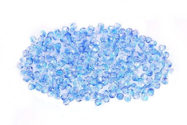 Faceted Round Fire Polished Beads, Crystal 48012 (00030-48012), Glass, Czech Republic