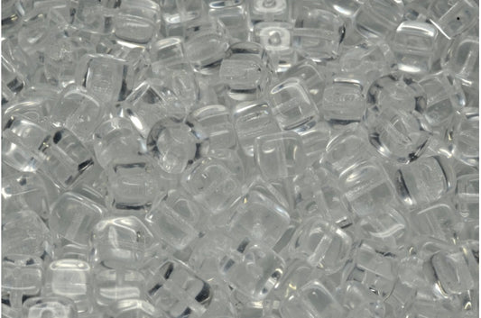 Cube Beads, Crystal (00030), Glass, Czech Republic