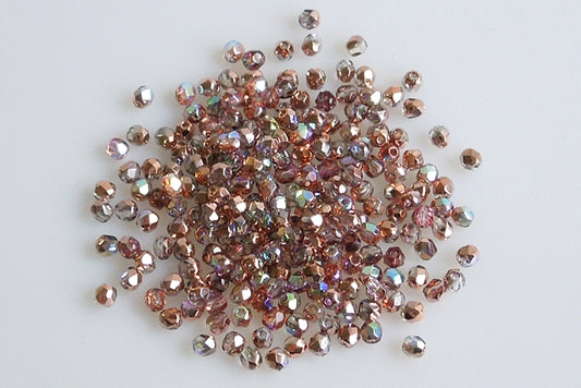 Faceted Round Fire Polished Beads, Crystal 98533 (00030-98533), Glass, Czech Republic