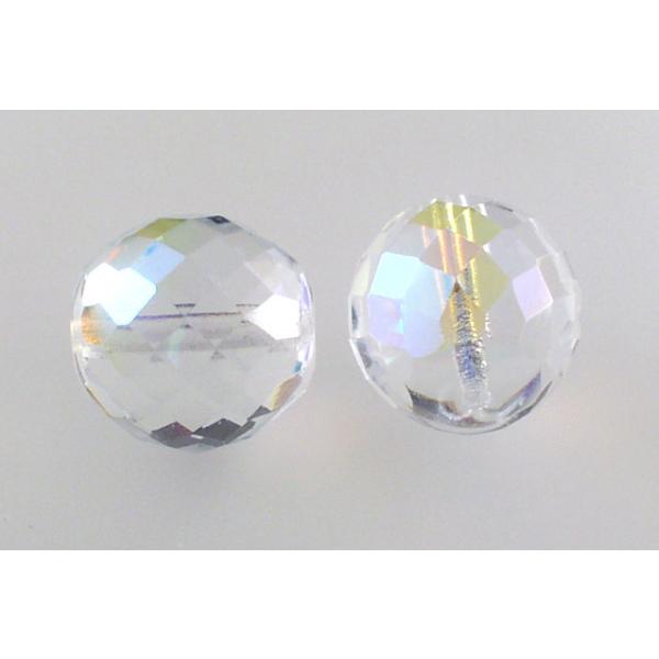 Fire Polished Faceted Beads Round 20 mm, Crystal Ab (30-28701), Bohemia Crystal Glass, Czechia 15119001