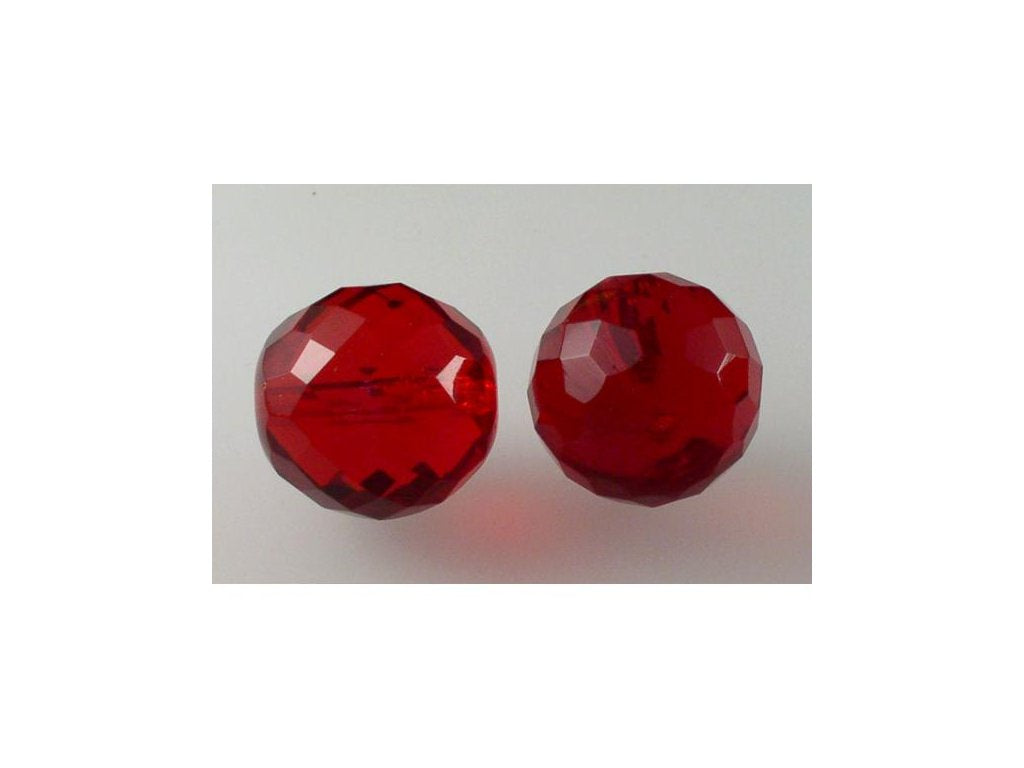 Fire Polished Faceted Beads Round Ruby Red Glass Czech Republic