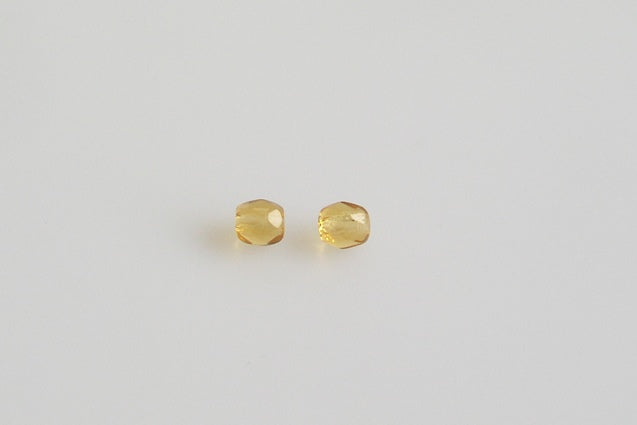 Faceted Round Fire Polished Beads, Transparent Orange (10060), Glass, Czech Republic