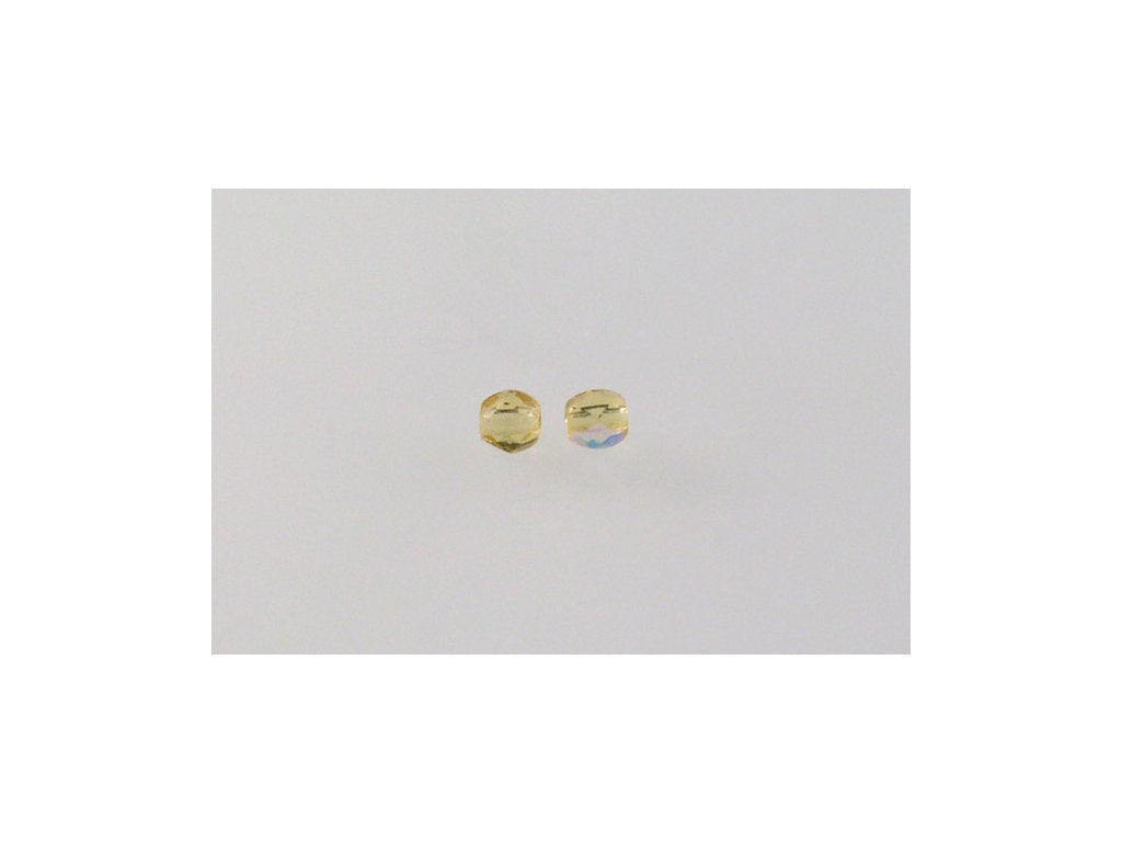 OUTLET 250 g runde, facettierte, feuerpolierte Perlen, Transparent Orange Ab (10060-28701), Glas, Tschechische Republik