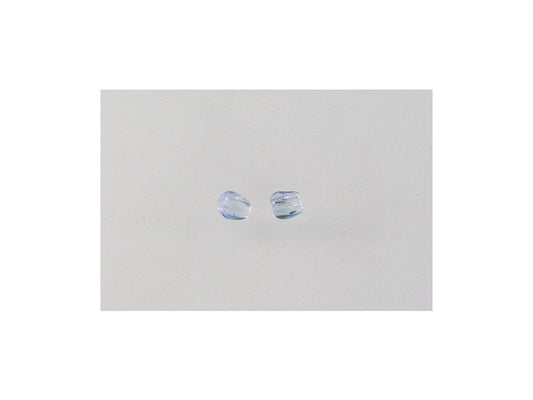 出口 250 克圆形刻面火抛光珠，透明蓝色 P (30020-P)，玻璃，捷克共和国