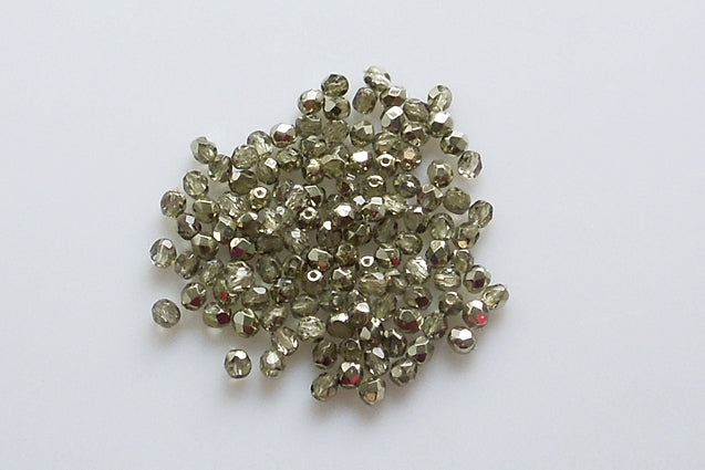 Fire Polished Faceted Beads Round 4 mm, Crystal 97358 (30-97358), Bohemia Crystal Glass, Czechia 15119001