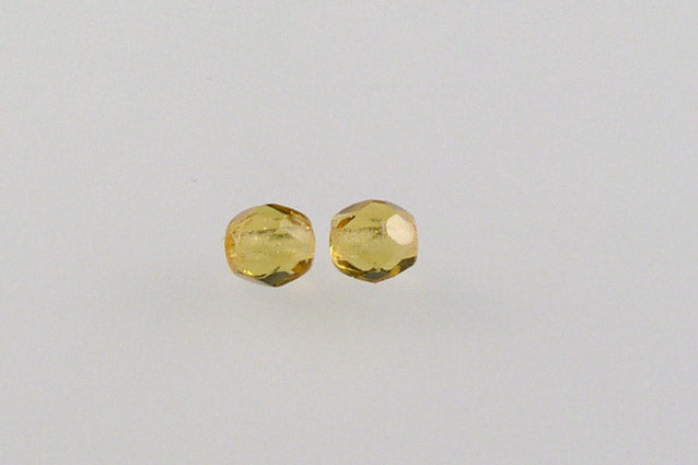 Faceted Round Fire Polished Beads, Transparent Orange (10060), Glass, Czech Republic