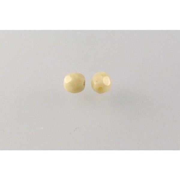 Fire Polished Faceted Beads Round, Opaque Beige (13010), Bohemia Crystal Glass, Czech Republic