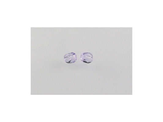 出口 250 克圆形刻面火抛光珠，透明浅紫水晶 A (20210-A)，玻璃，捷克共和国