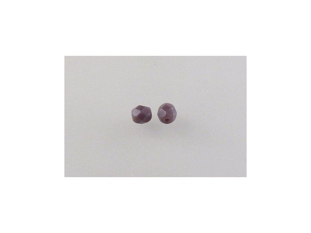 OUTLET 250g Round Faceted Fire Polished Beads, Opaque Amethyst P (23030-P), Glass, Czech Republic