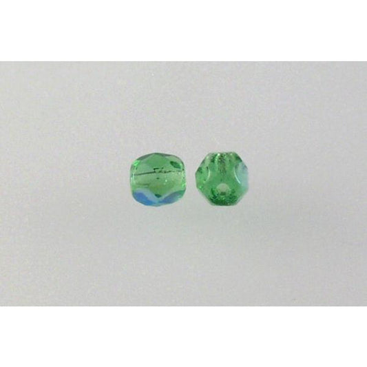 OUTLET 250g Round Faceted Fire Polished Beads, Emerald Green A (50120-A), Glass, Czech Republic