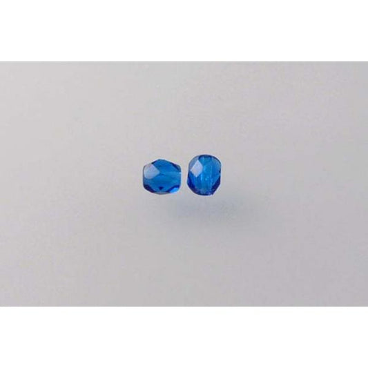 Faceted Round Fire Polished Beads, Transparent Aqua (60080), Glass, Czech Republic