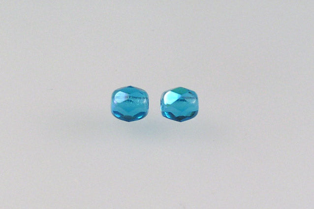Fire Polished Faceted Beads Round 4 mm, Transparent Aqua Ab (60150-28701), Bohemia Crystal Glass, Czechia 15119001