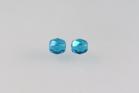 Fire Polished Faceted Beads Round 4 mm, Transparent Aqua Ab (60150-28701), Bohemia Crystal Glass, Czechia 15119001