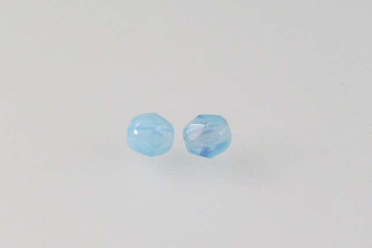 Fire Polished Faceted Beads Round 4 mm, Opal Aqua (61000), Bohemia Crystal Glass, Czechia 15119001