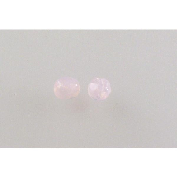 Faceted Round Fire Polished Beads, Opal Pink (71200), Glass, Czech Republic