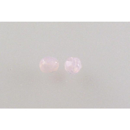 Faceted Round Fire Polished Beads, Opal Pink (71200), Glass, Czech Republic