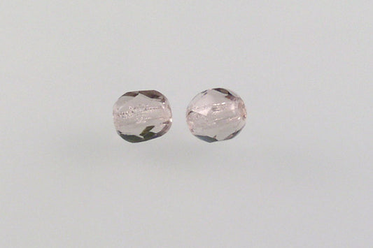 Faceted Round Fire Polished Beads, Transparent Light Amethyst (20020), Glass, Czech Republic