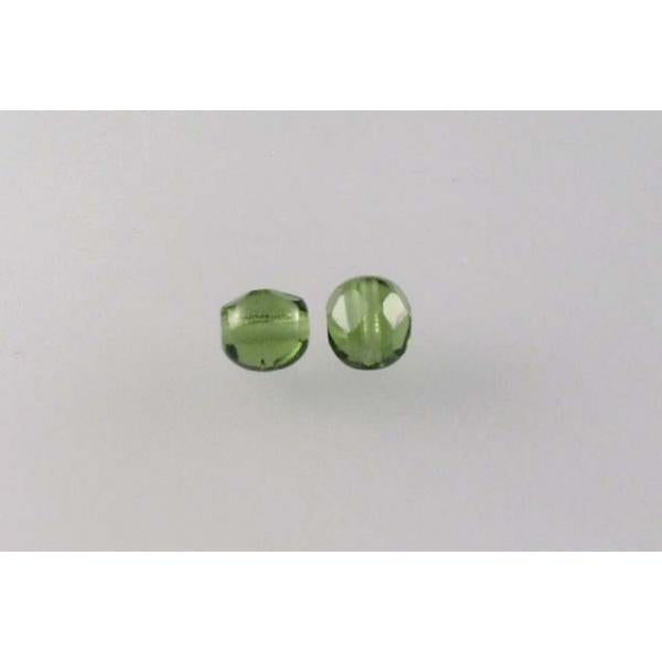 Fire Polished Faceted Beads Round 5 mm, Transparent Green (50250), Bohemia Crystal Glass, Czechia 15119001