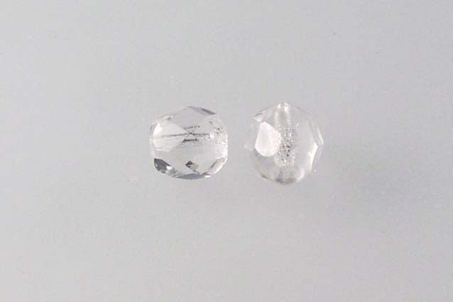 多面圆形火抛光珠，水晶（00030），玻璃，捷克共和国