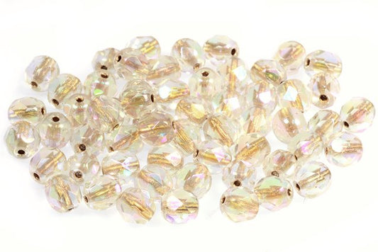 Fire Polished Faceted Beads Round 6 mm, Crystal 68505 (30-68505), Bohemia Crystal Glass, Czechia 15119001