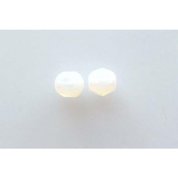 Fire Polished Faceted Beads Round 6 mm, Opal White (1000), Bohemia Crystal Glass, Czechia 15119001