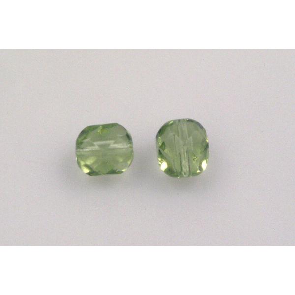 Fire Polished Faceted Beads Round 6 mm, Transparent Green (50200), Bohemia Crystal Glass, Czechia 15119001