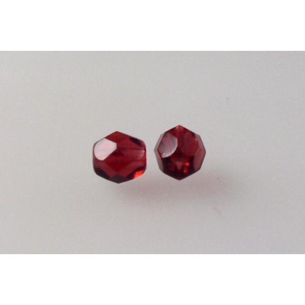 Faceted Round Fire Polished Beads, Transparent Red (70350), Glass, Czech Republic