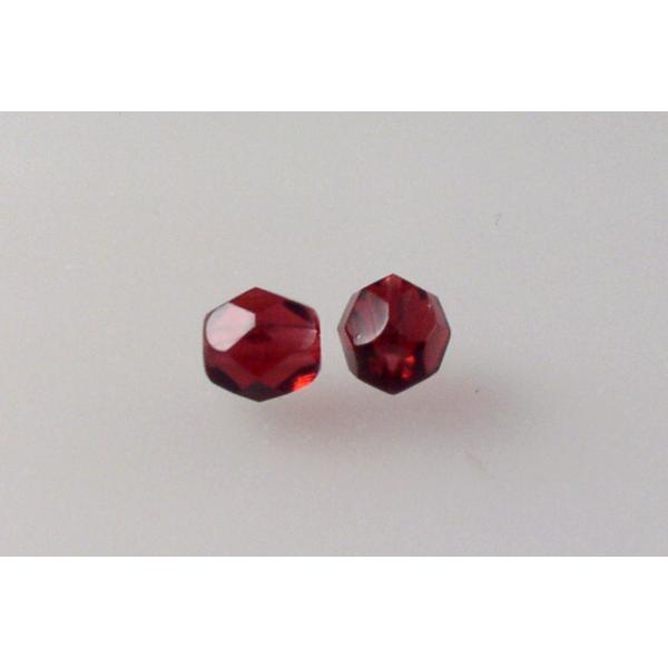 Fire Polished Faceted Beads Round 6 mm, Transparent Red (70350), Bohemia Crystal Glass, Czechia 15119001