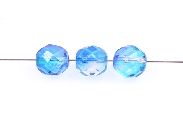 圆形火抛光多面珠，水晶 48665 (00030-48665)，波西米亚水晶玻璃，捷克共和国