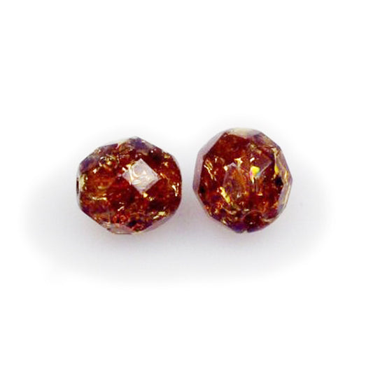 Feuerpolierte facettierte Perlen rund, 10110 85500, Glas, Tschechische Republik