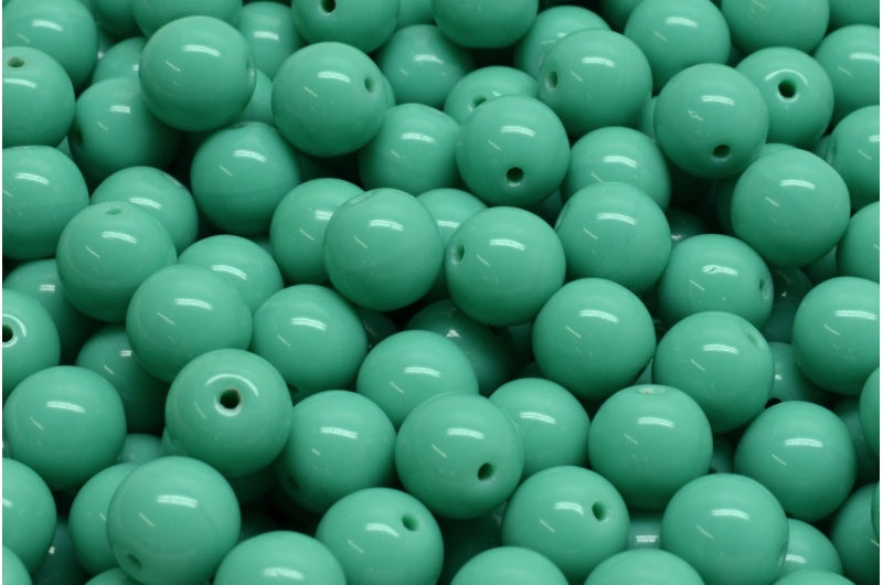 OUTLET 250g Round Pressed Druck Beads, Green (53420), Glass, Czech Republic