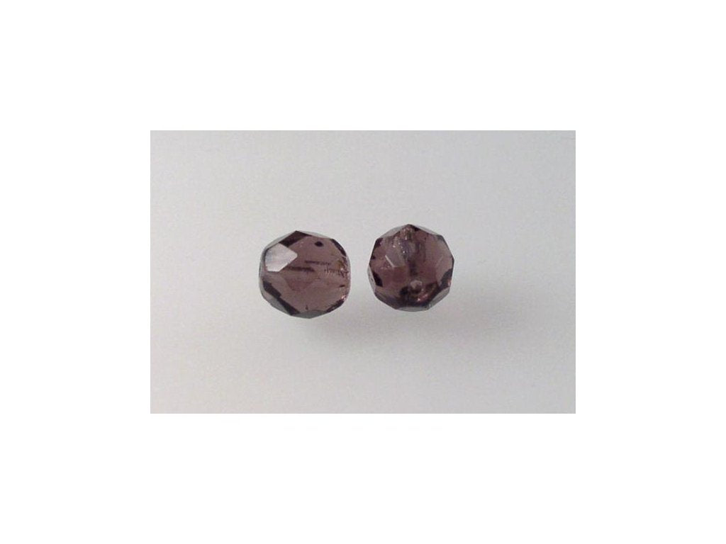 Fire Polished Faceted Beads Round Transparent Light Amethyst Glass Czech Republic